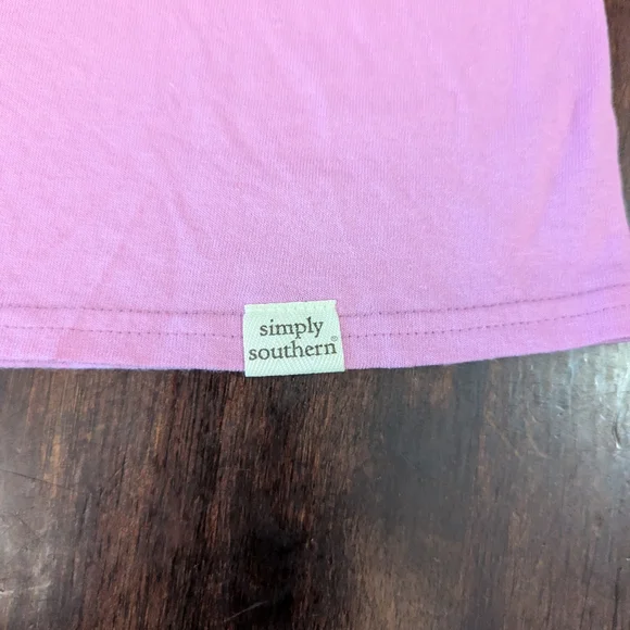 Simply Southern Pink Graphic T-Shirt with Smiley Flower Women's Size XL EUC - Picture 3 of 6
